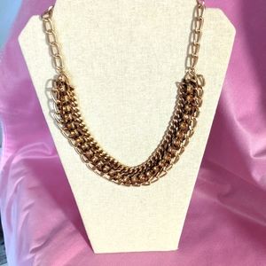 Gold Tone Chain Statement Necklace